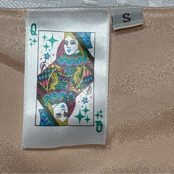 Queen of Sparkles~Colorful Lipstick Pattern Dress~Blush/Beige ~Cotton~Size S - Picture 16 of 16